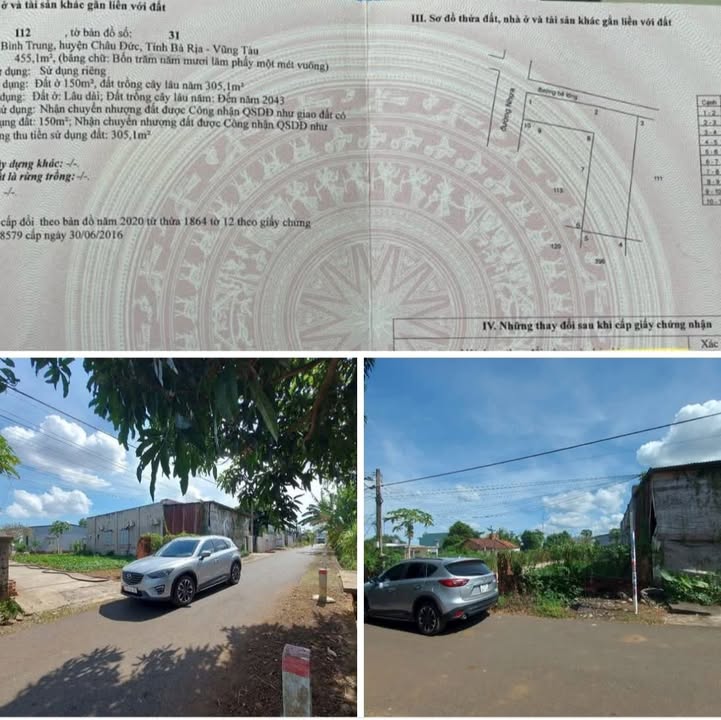 Đất Nền Châu Đức 455m² Sổ Đỏ Sẵn - Tách 2-3 Lô