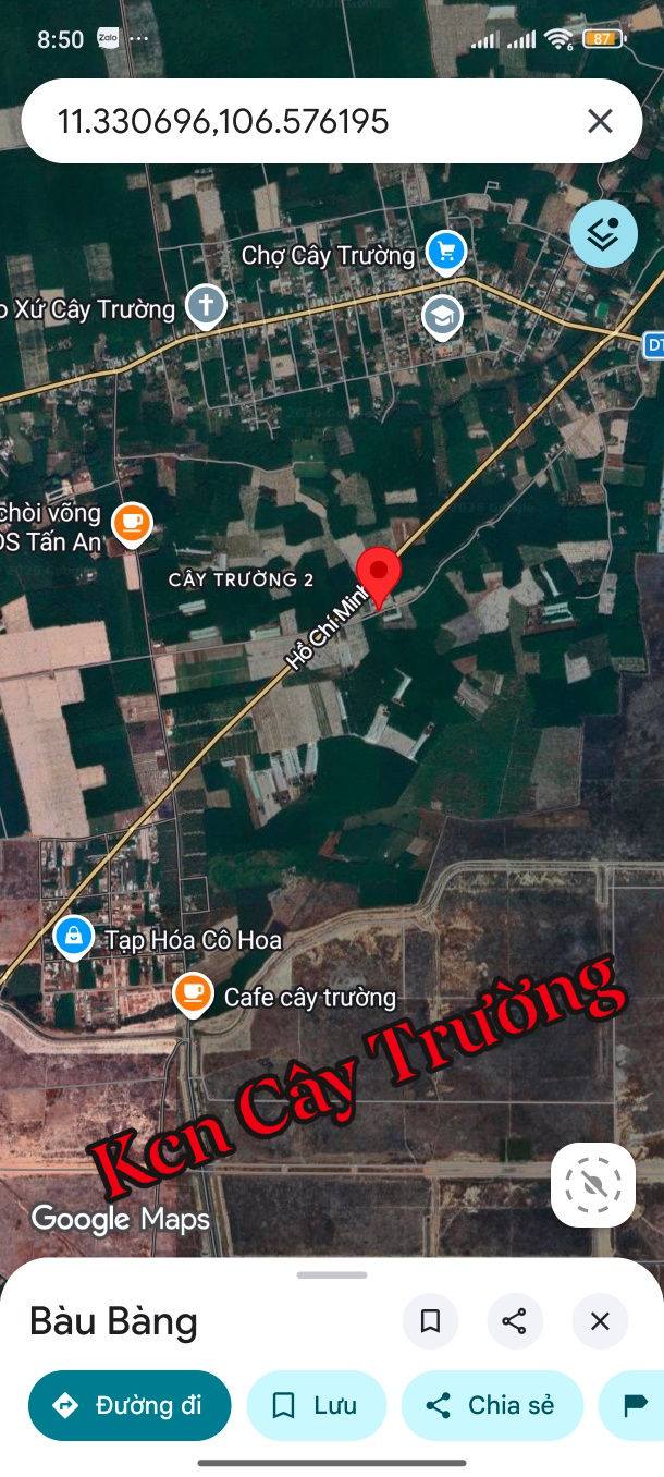 Đất Nền Bàu Bàng 2000m² - Sổ Hồng Thổ Cư, Gần KCN Cây Trường