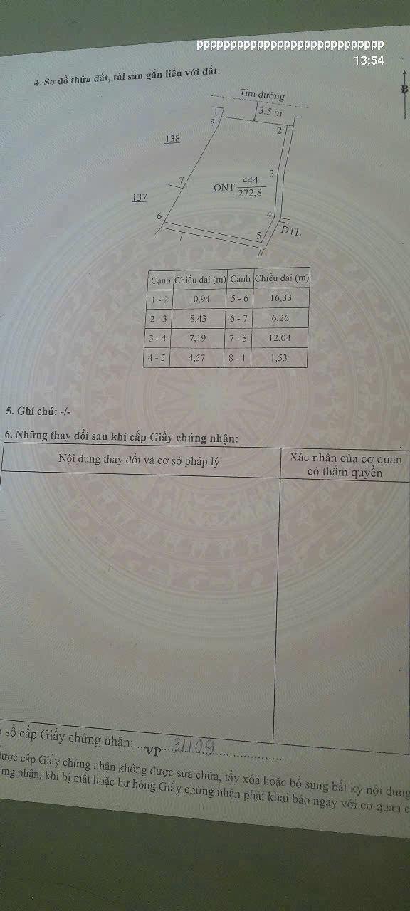 Bán đất đấu giá Thụy Dân 272.8m² giá 1.x tỷ - Sổ đỏ chính chủ