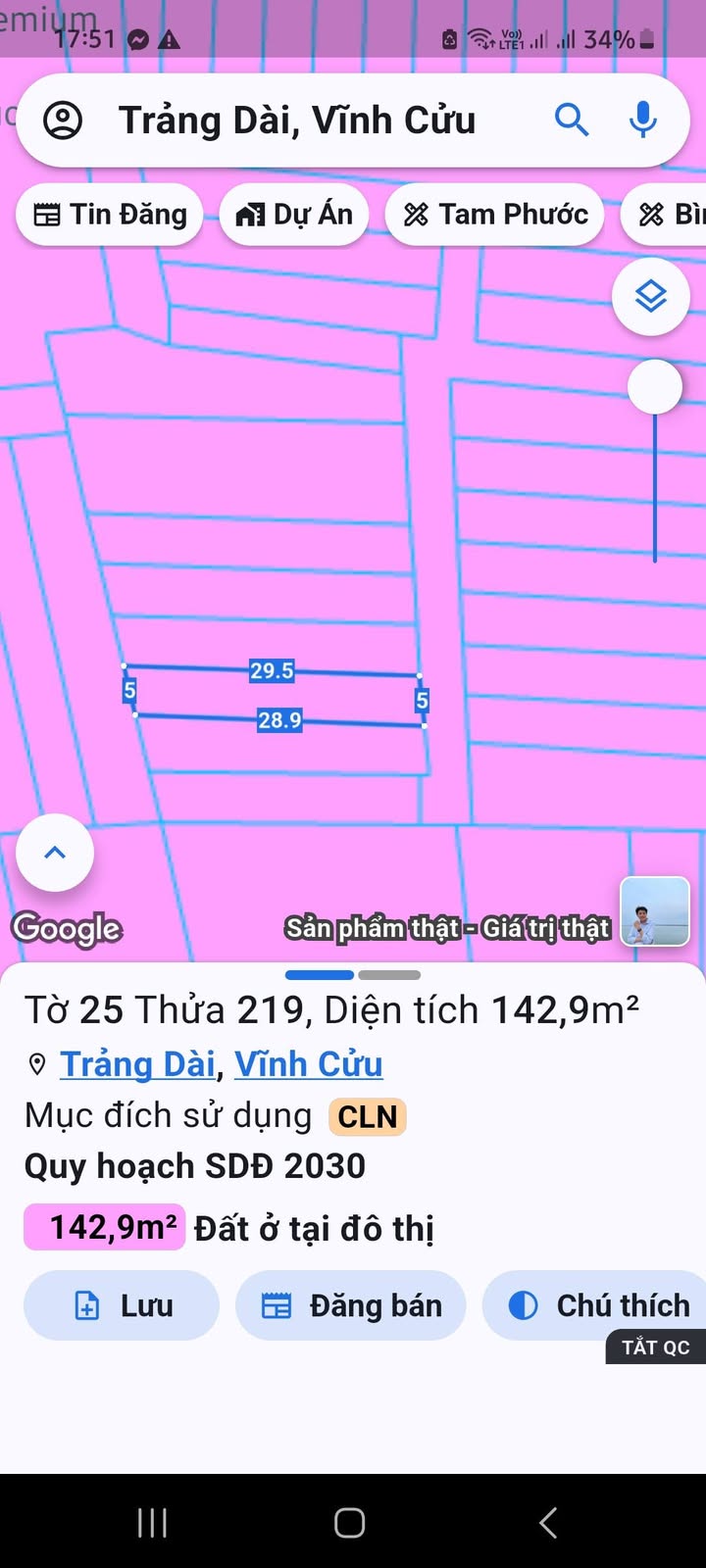 Đất nền Trảng Dài 145m² - Sổ đỏ chính chủ, tiềm năng tăng giá!