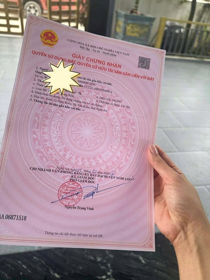 Đất nền Nghi Lộc 180m² giá 680 triệu - Sổ đỏ chính chủ, thổ cư 100%!