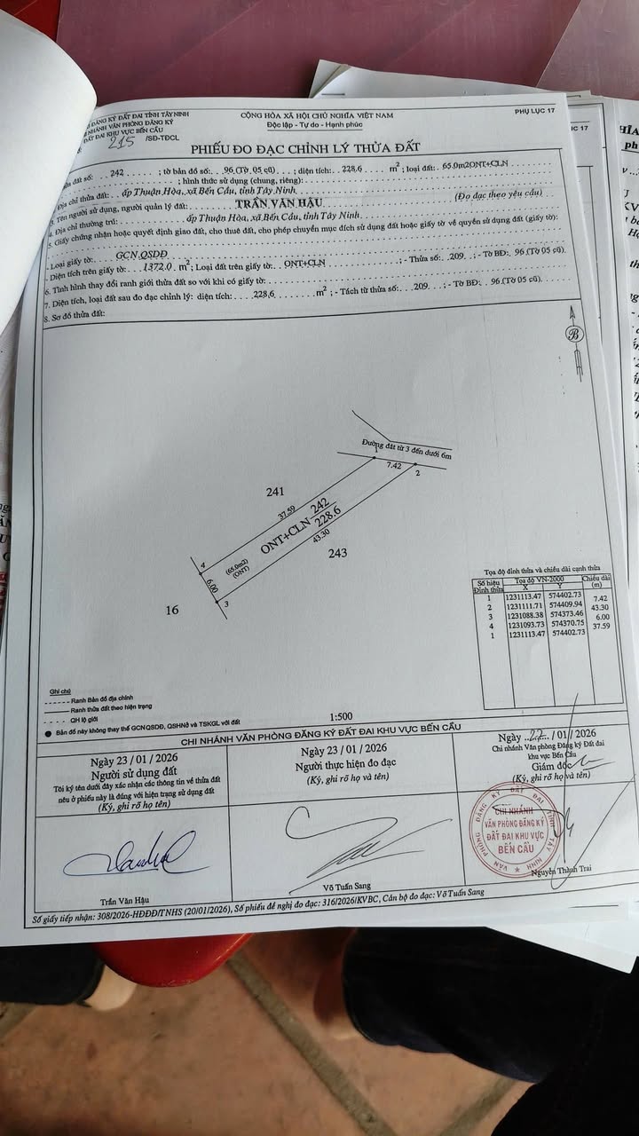 Đất nền Xã Lợi Thuận Bến Cầu 240m² giá 300 triệu - Sổ đỏ chính chủ!