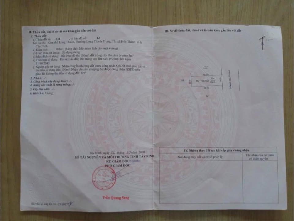 Đất nền 108m² Tôn Đức Thắng, Hòa Thành, Tây Ninh - Hướng Đông, Giá 1.02 Tỷ