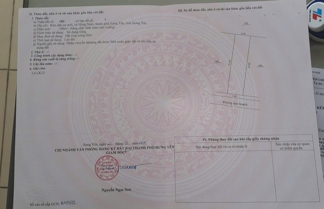 Bán Đất Nền 100m² Hướng Nam, Gần Cao Tốc Hưng Yên - Pháp Lý Sổ Đỏ