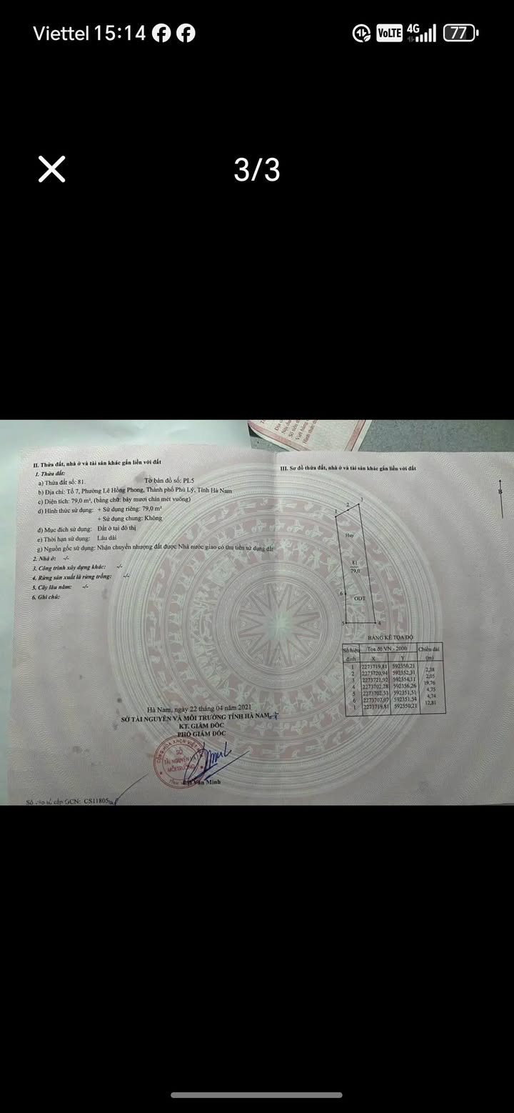 Đất nền Ngô Gia Tự Phủ Lý 80m² hơn 2 tỷ - Sổ đỏ chính chủ!