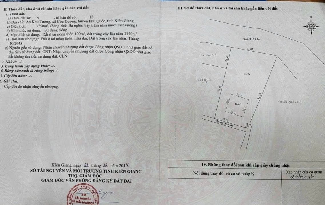 Đất nền Ấp Khu Tượng Phú Quốc 3750m² - Tiềm năng tăng giá!