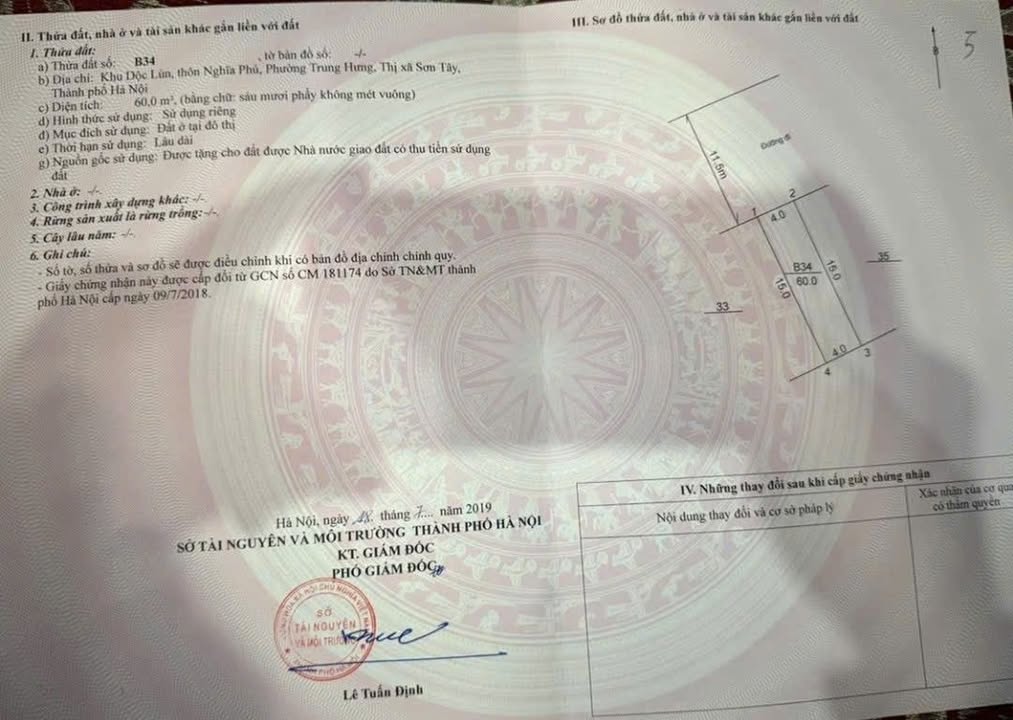 Đất nền Sơn Tây 60m² chỉ 3.9 tỷ - Sổ đỏ chính chủ!