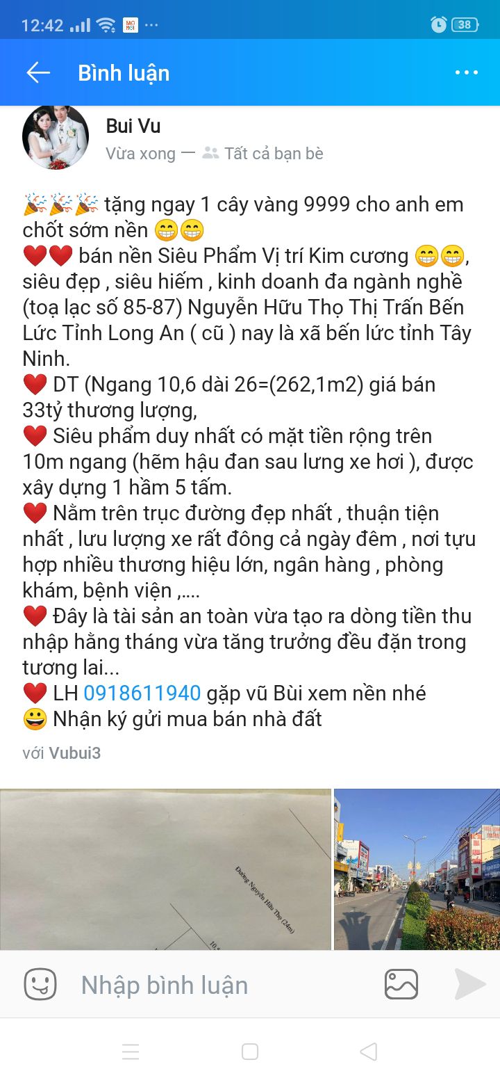 Nhà Phố Nguyễn Hữu Thọ Bến Lức 262m² - Vị trí đắc địa, kinh doanh sầm uất