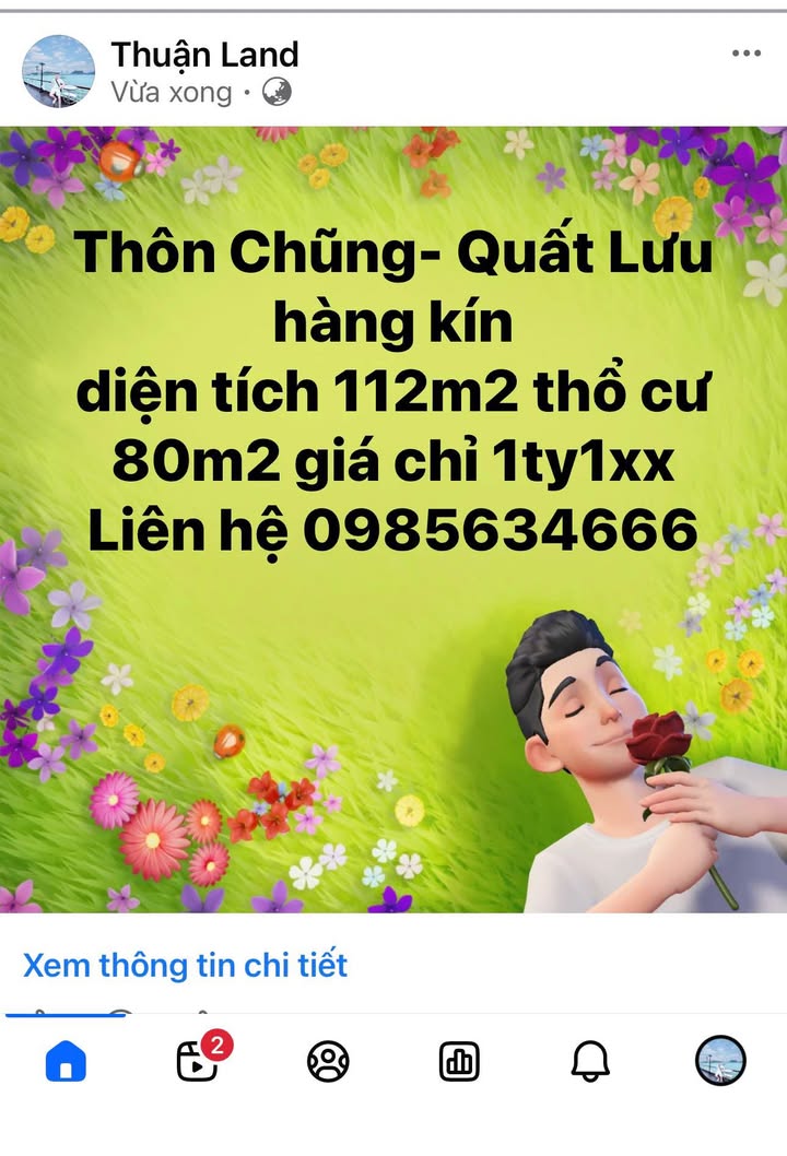 Đất Nền Thổ Cư 112m² Sổ Đỏ Tại Quất Lưu, Bình Xuyên - Giá Chỉ 1.1 Tỷ