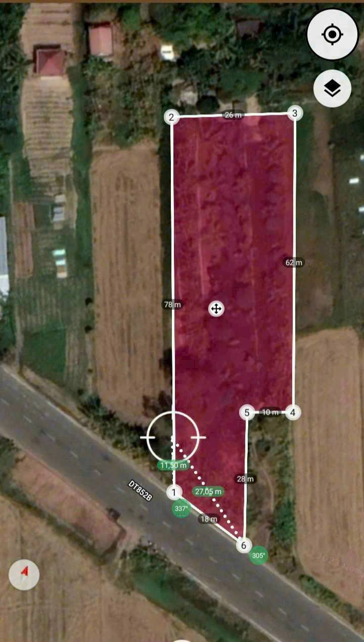 Bán đất vườn Lấp Vò, Đồng Tháp - 1704m² mặt tiền TL852b, giá 2.3 tỷ