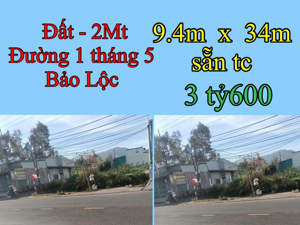 Đất nền 2 mặt tiền đường 1/5 Bảo Lộc 320m² - Sổ đỏ chính chủ