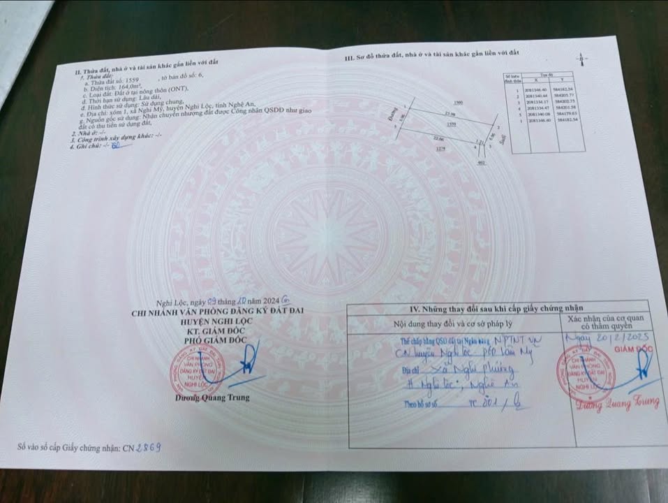 Bán đất Nghi Mỹ Nghi Lộc 164m² Full thổ cư - Sổ đỏ chính chủ