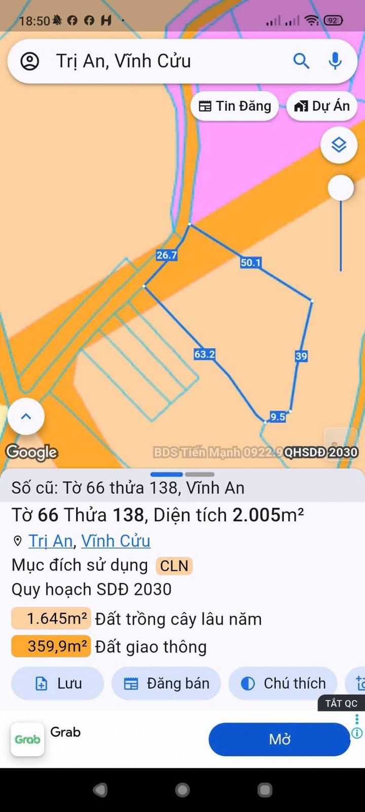 Đất nền Vĩnh An 720m² - Tiềm năng tăng giá vượt trội!