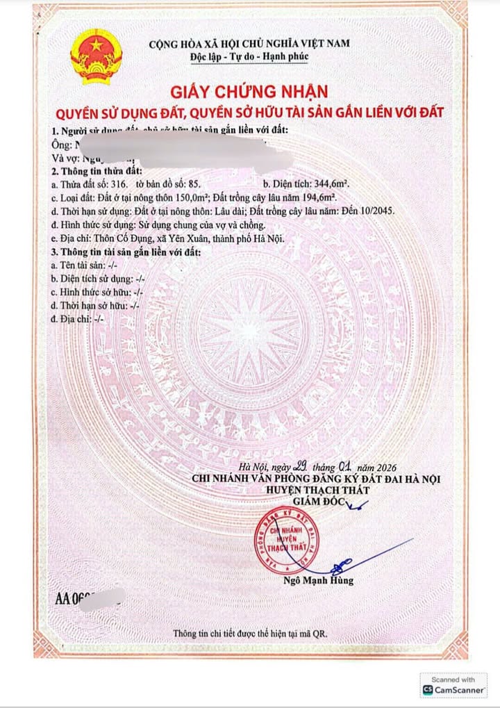 Bán đất Tiến Xuân Thạch Thất 344m² - Sổ đỏ chính chủ, 3 mặt tiền!