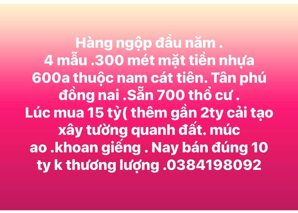 Đất Vườn Nam Cát Tiên Đồng Nai 40300m² - Giá Đầu Tư 10 Tỷ
