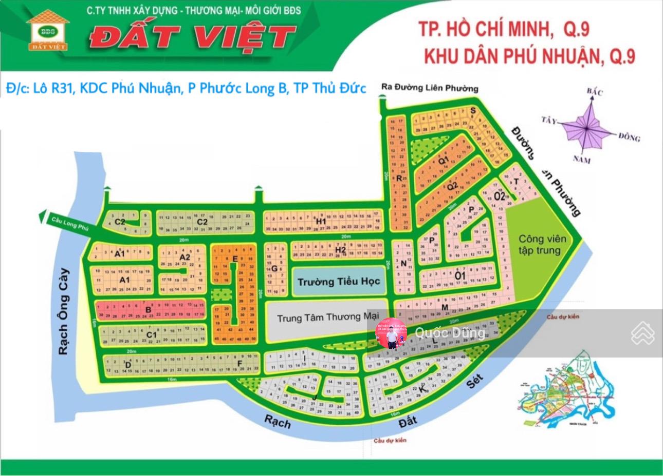 Đất nền KDC Phú Nhuận Quận 9 - Sổ đỏ sẵn, đối diện Global City