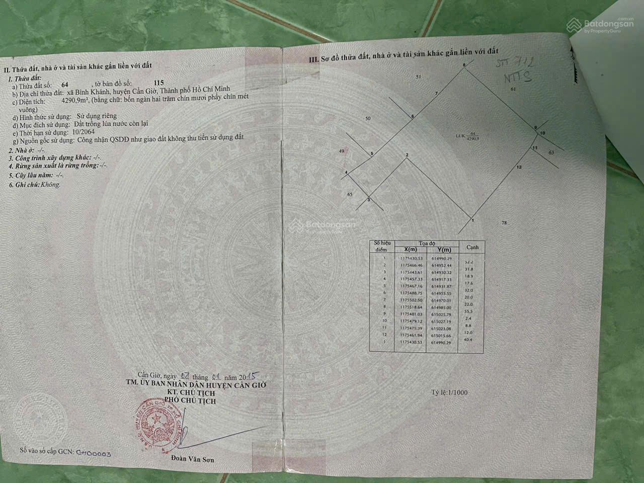 Bán Đất Vườn Cần Giờ 1000m² - Sổ Hồng Rõ Ràng, Giá Chỉ 1.5 Tỷ