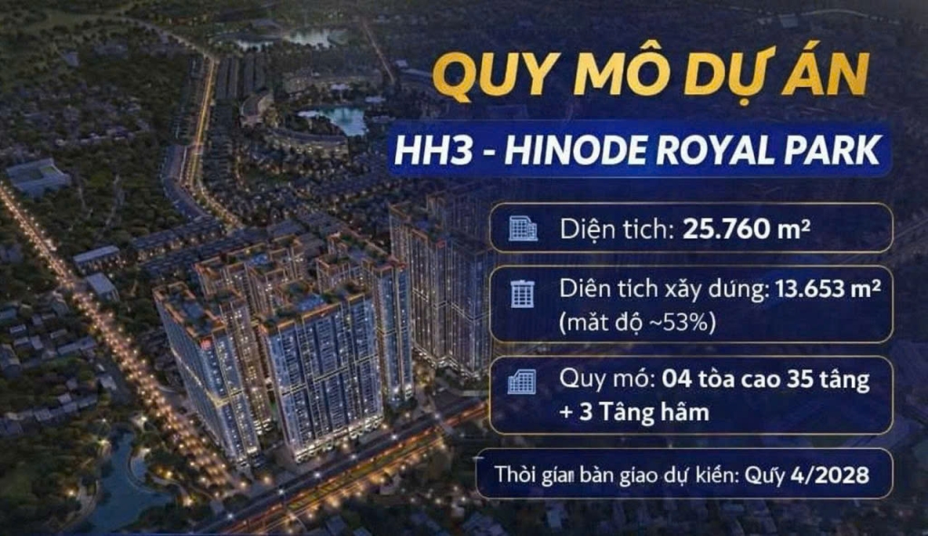 Căn hộ Hinode Royal Park Hoài Đức 75m² giá 6.5 tỷ - Bàn giao ngay!