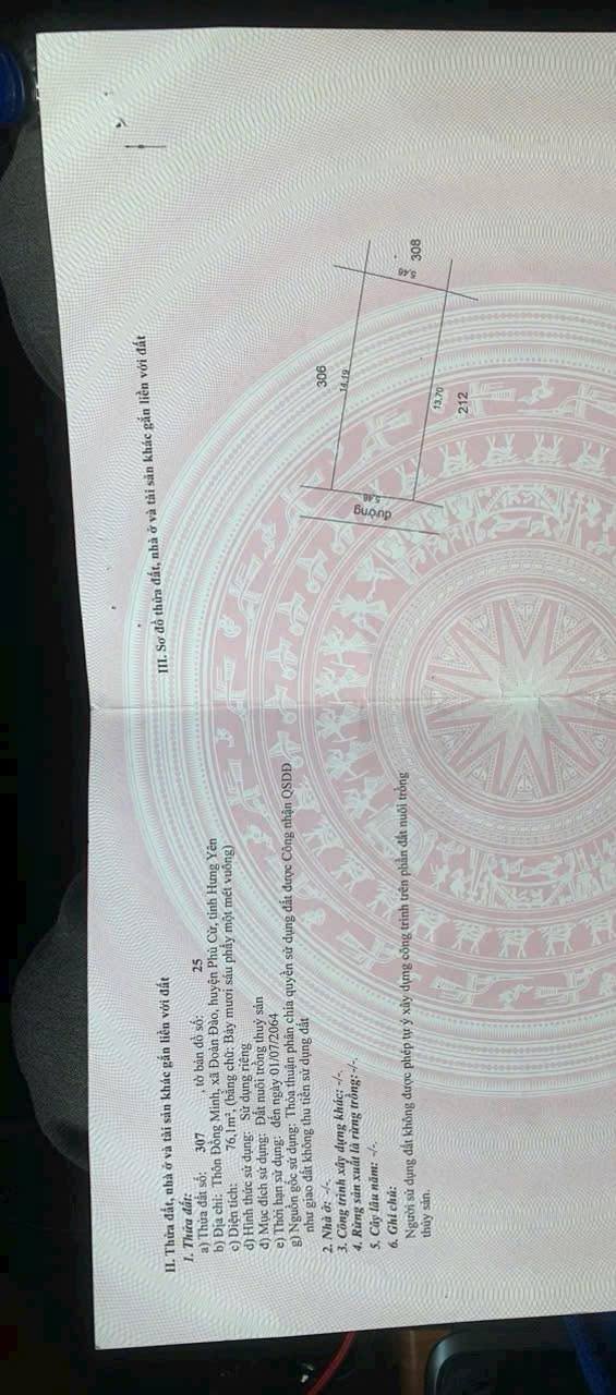 Đất nền Phù Cừ Hưng Yên 167m² giá 1.2 tỷ - Sổ đỏ chính chủ