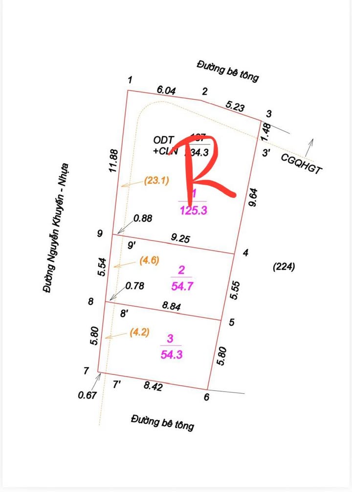 Đất nền Nguyễn Khuyến Vinh Tân 54m² giá 3 tỷ - Đường to ô tô