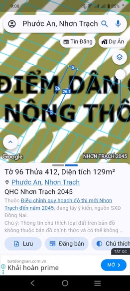 Đất nền Nhơn Trạch 129m² giá hơn 1 tỷ - Sổ hồng chính chủ, ô tô vào tận nơi