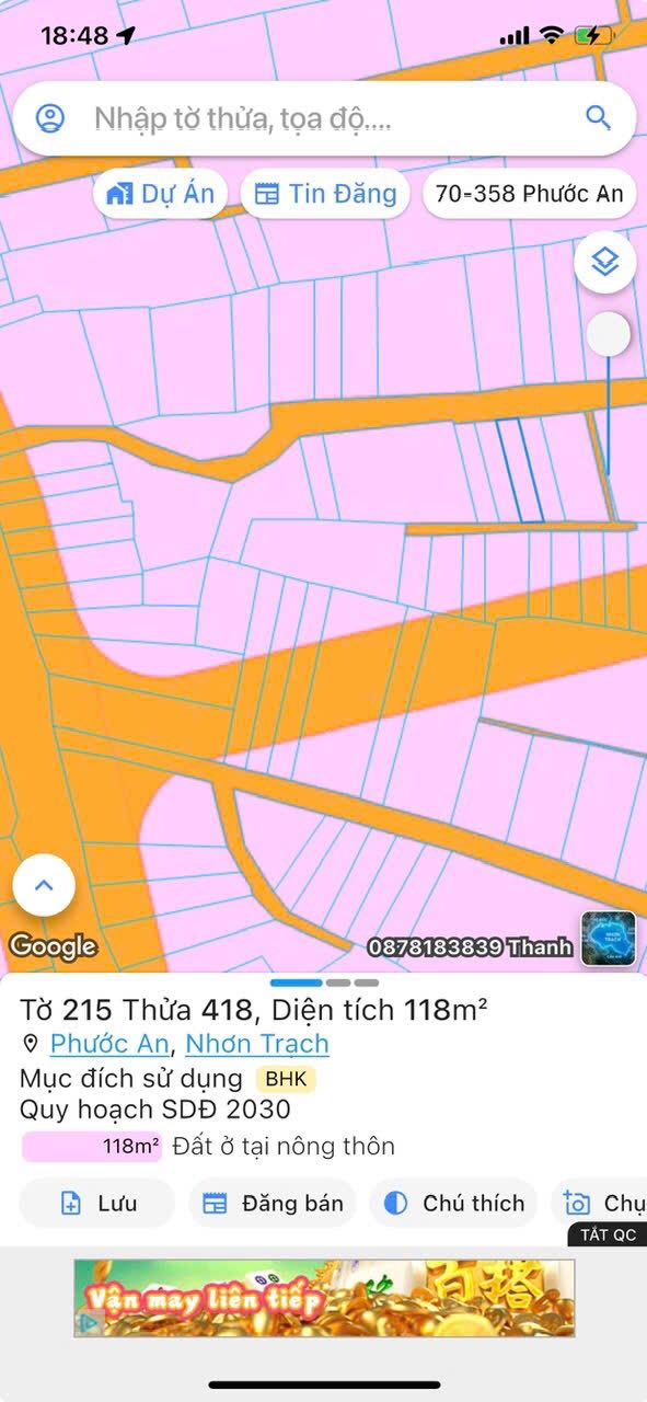 Đất nền Long Thọ, Phước An, Nhơn Trạch 120m² - Sổ đỏ thổ cư sẵn sàng giao dịch