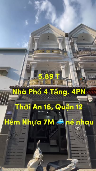 Nhà phố Thới An 16 Quận 12 59m² 5.89 tỷ - Ô tô vào tận nhà