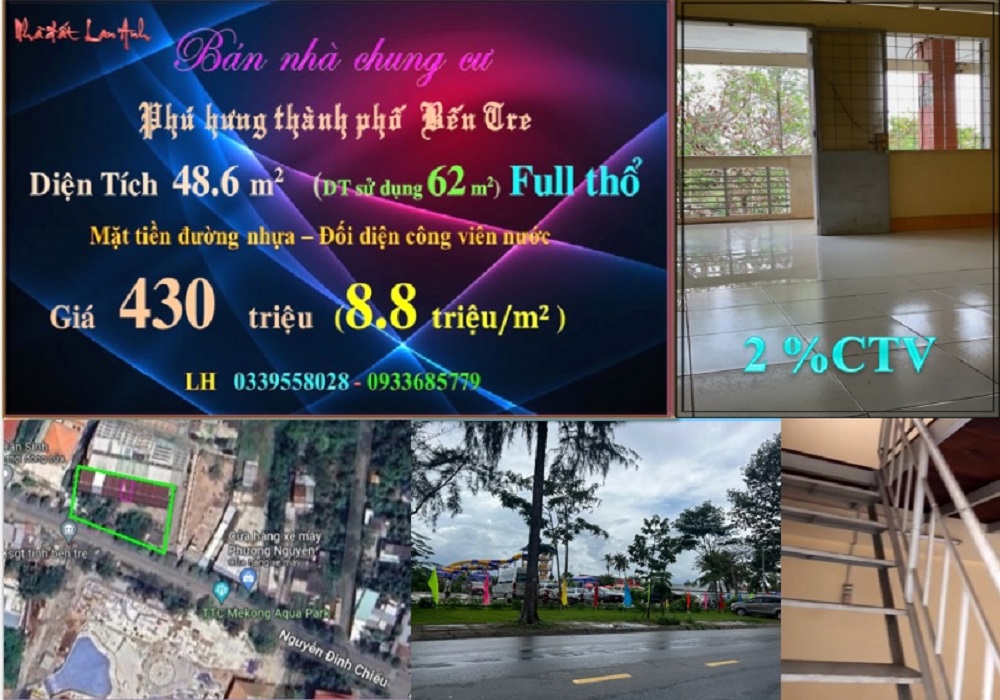Căn hộ Bến Tre 49m² giá 430 triệu - Hướng tốt sinh tài lộc!