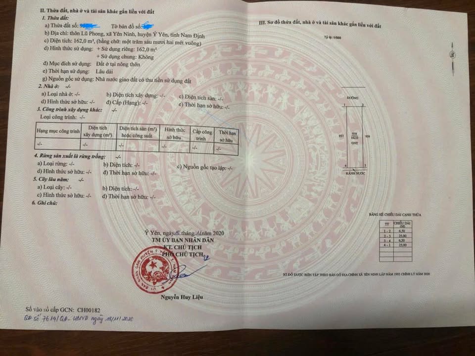 Lô đất Yên Ninh, Ý Yên 162m² chỉ hơn 1 tỷ - Sổ đỏ chính chủ