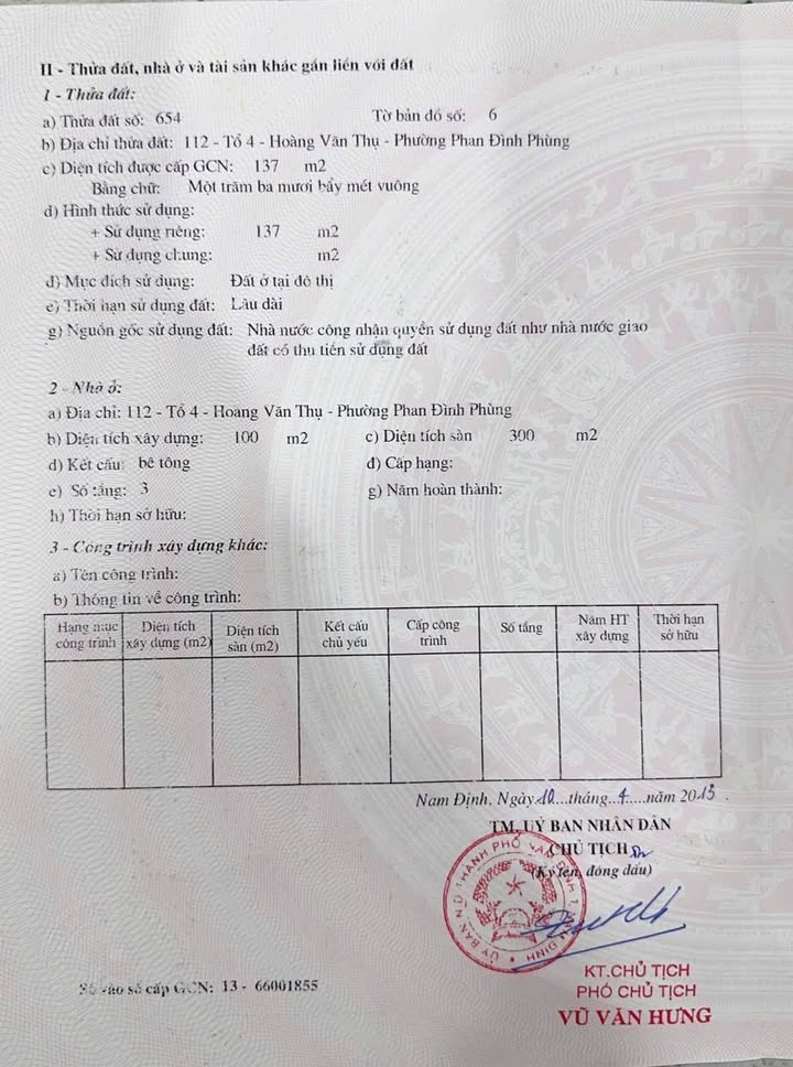 Bán nhà mặt phố Hoàng Văn Thụ Nam Định 137m² - Vị trí kinh doanh đắc địa