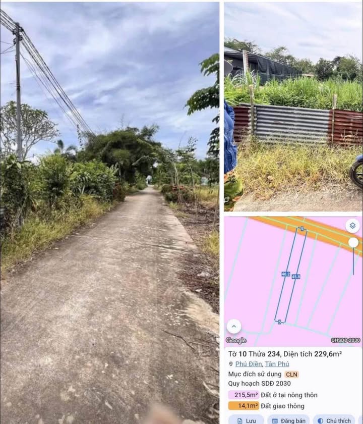 Đất nền Xã Phú Hòa, Tân Phú 225m² chỉ 470 triệu - Sổ đỏ chính chủ