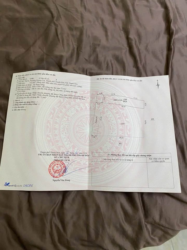 Đất nền Quảng Cát TP. Thanh Hóa 142m² giá 1.2 tỷ - Sổ đỏ chính chủ!