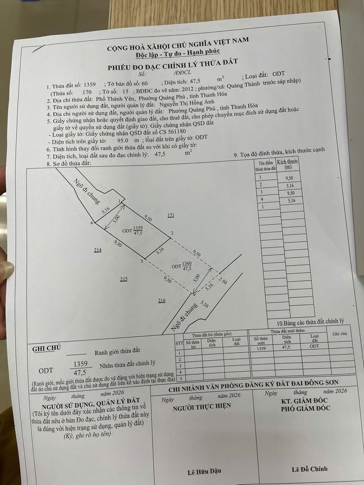Đất Nền Phường Đông Vệ, TP Thanh Hóa 47m² - Sổ Đỏ Chính Chủ