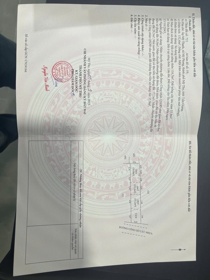 Bán Đất Mỹ Phong, Tiền Giang 150m² - Sổ Đỏ Thổ Cư, Mặt Tiền Nhựa