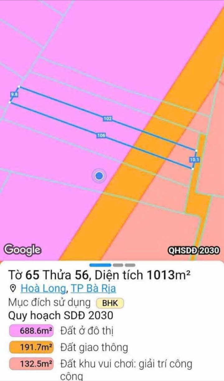 Bán Đất Vàng 360m² Phường Long Tâm, Bà Rịa - Sổ Hồng Sẵn Sàng