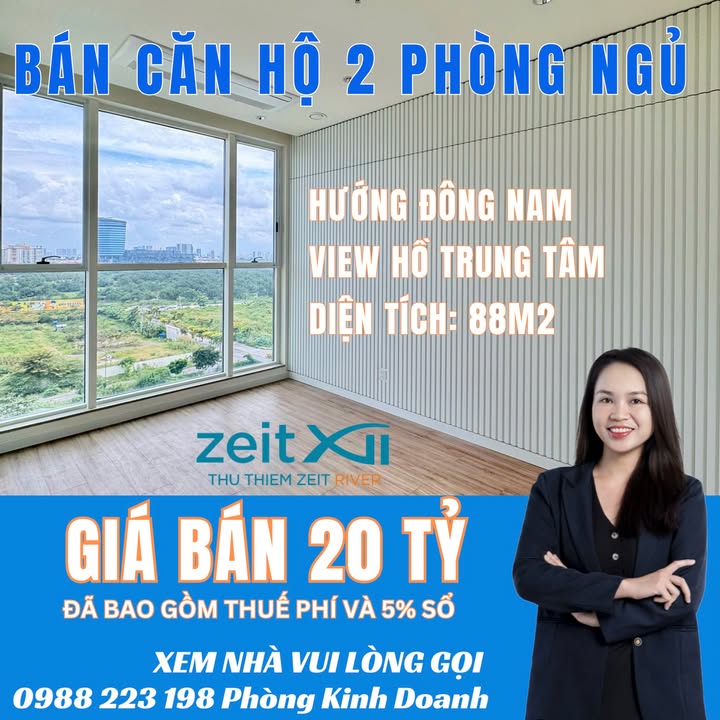 Căn hộ Thủ Thiêm Zeit River 88m² 20.3 tỷ - View đẹp trọn bán đảo