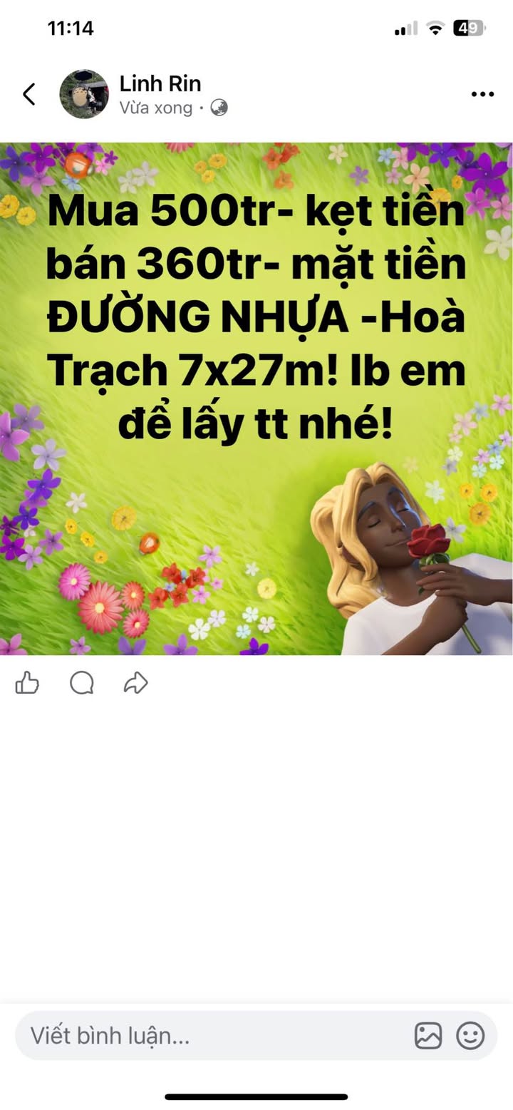 Đất nền Hòa Trạch Bố Trạch 189m² giá 360 triệu - Mặt tiền đường nhựa!