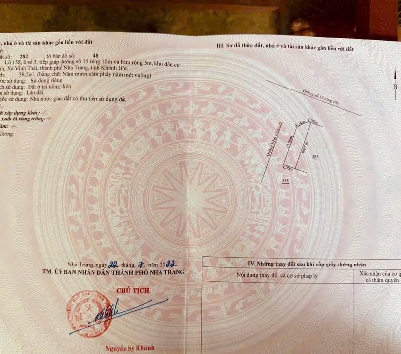 Đất Tái Định Cư Đất Lành Nha Trang 59.5m² - Hướng Nam Giá 3.1 Tỷ