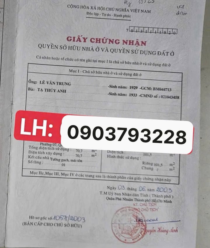 Nhà riêng Phan Xích Long, Phú Nhuận 101.5m² - Sổ hồng sẵn