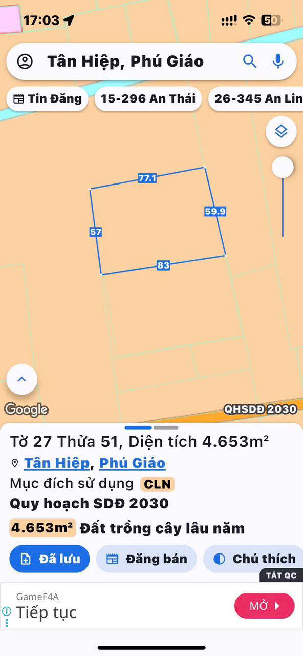 Đất Vườn Phú Giáo 4600m² - Sổ Đỏ Rõ Ràng, Giá Đầu Tư 2.6 Tỷ