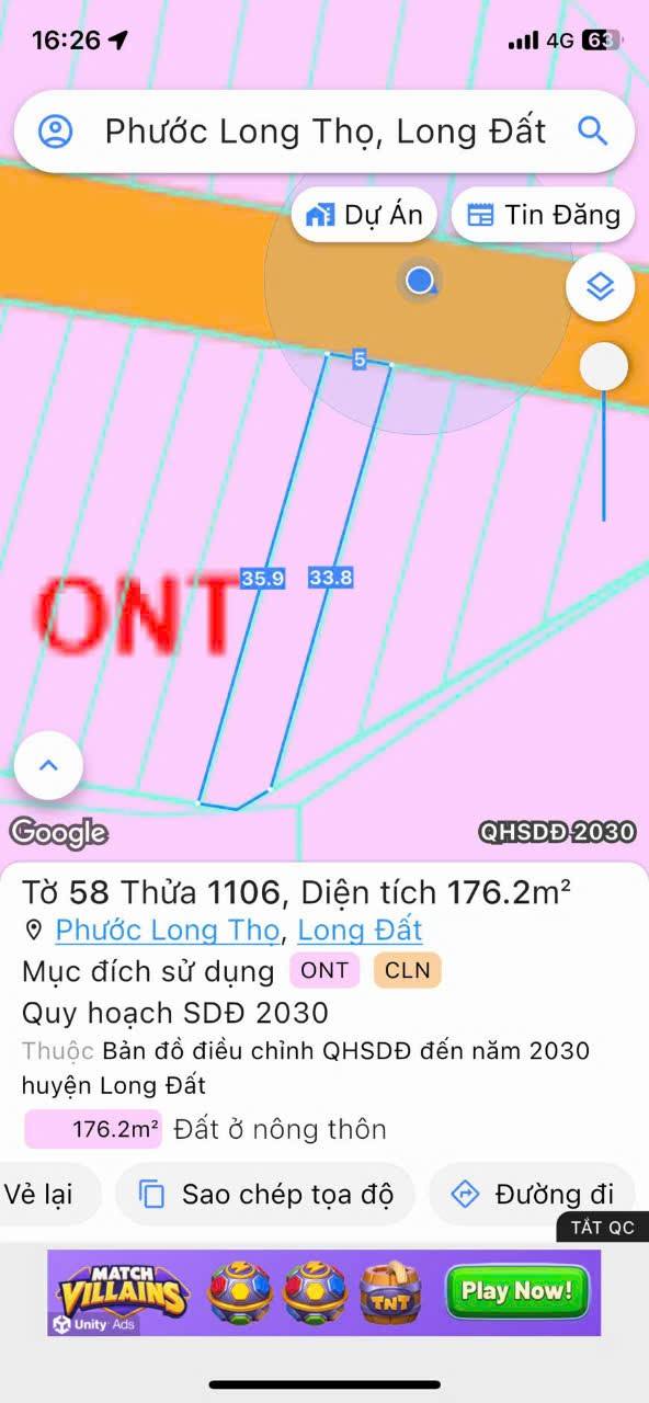 Đất nền Xã Phước Long Thọ 175m² - Sổ hồng chính chủ, pháp lý rõ ràng