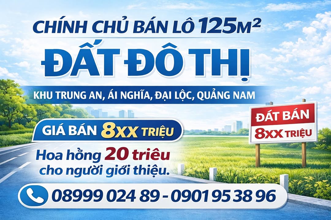 Đất nền Ái Nghĩa, Đại Lộc 125m² giá 800 triệu - Tiềm năng tăng giá!