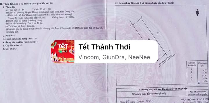 Bán Gấp Đất Phường Quyết Thắng, Biên Hòa 61m² Sổ Hồng - Giá 1.3 Tỷ