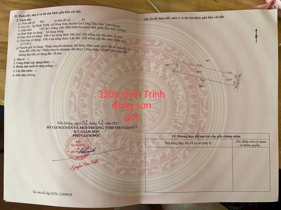 Đất nền Thanh Bình Đồng Tháp 135m² giá 320 triệu - Sổ đỏ sẵn sang tên!