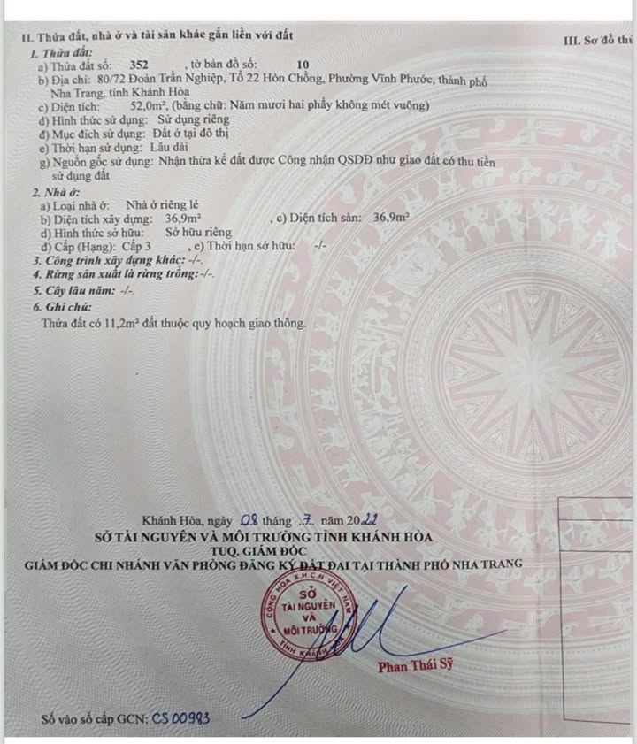 Bán Nhà Cấp 4 Hòn Chồng Nha Trang 52m² Giá 2.3 Tỷ - Vị Trí Đẹp Gần Biển