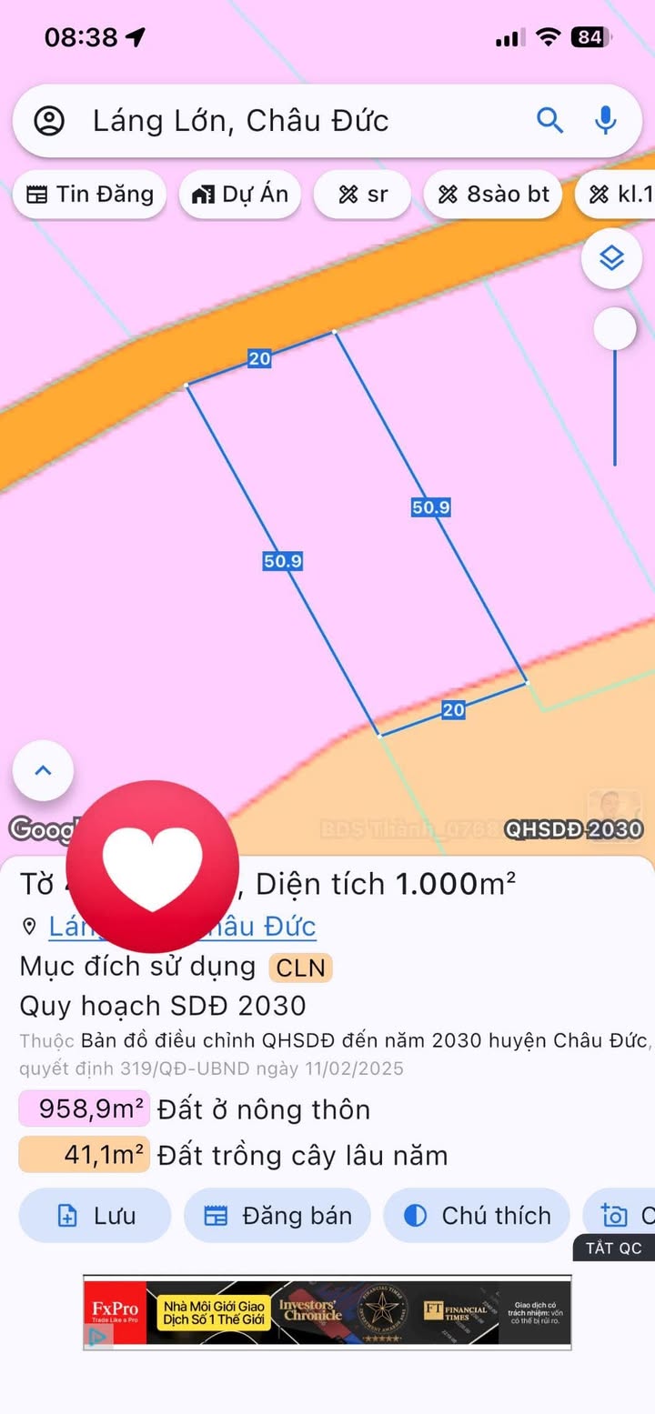 Đất nền Thị trấn Kim Long, Châu Đức 1000m² - Tiềm năng tăng giá