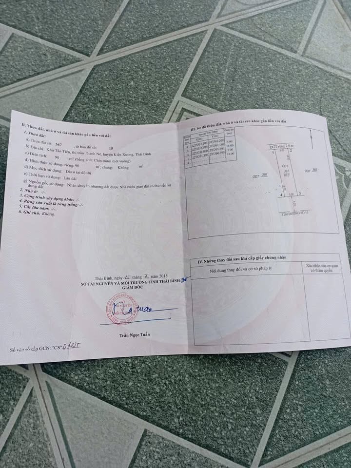 Đất nền KĐT 379 Tân Tiến Kiến Xương 90m² - Sổ đỏ chính chủ