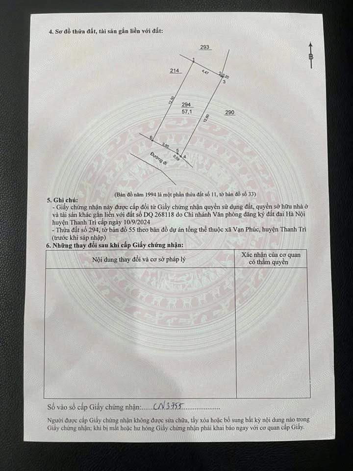 Đất nền Vạn Phúc Thanh Trì 57m² - Đường to ô tô thông thoáng