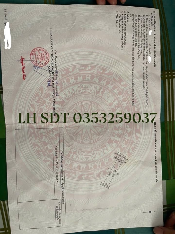 Bán đất thổ cư 125m² khu dân cư Thạnh Lọc, Vị Thanh - Hai mặt tiền, gần chợ