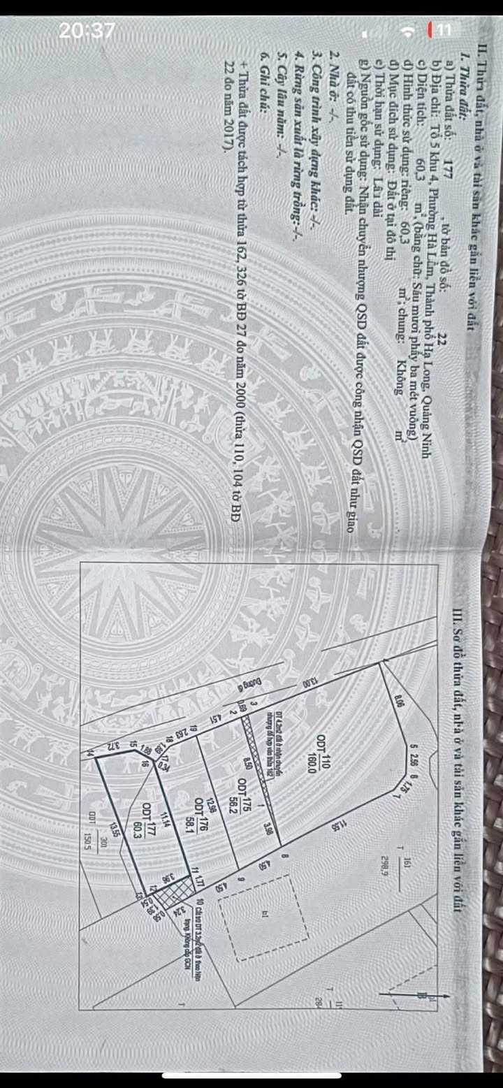 Đất nền góc 60m² Hà Lầm, Hạ Long - Giá 1.55 tỷ, 3 mặt thoáng, ô tô đỗ cửa